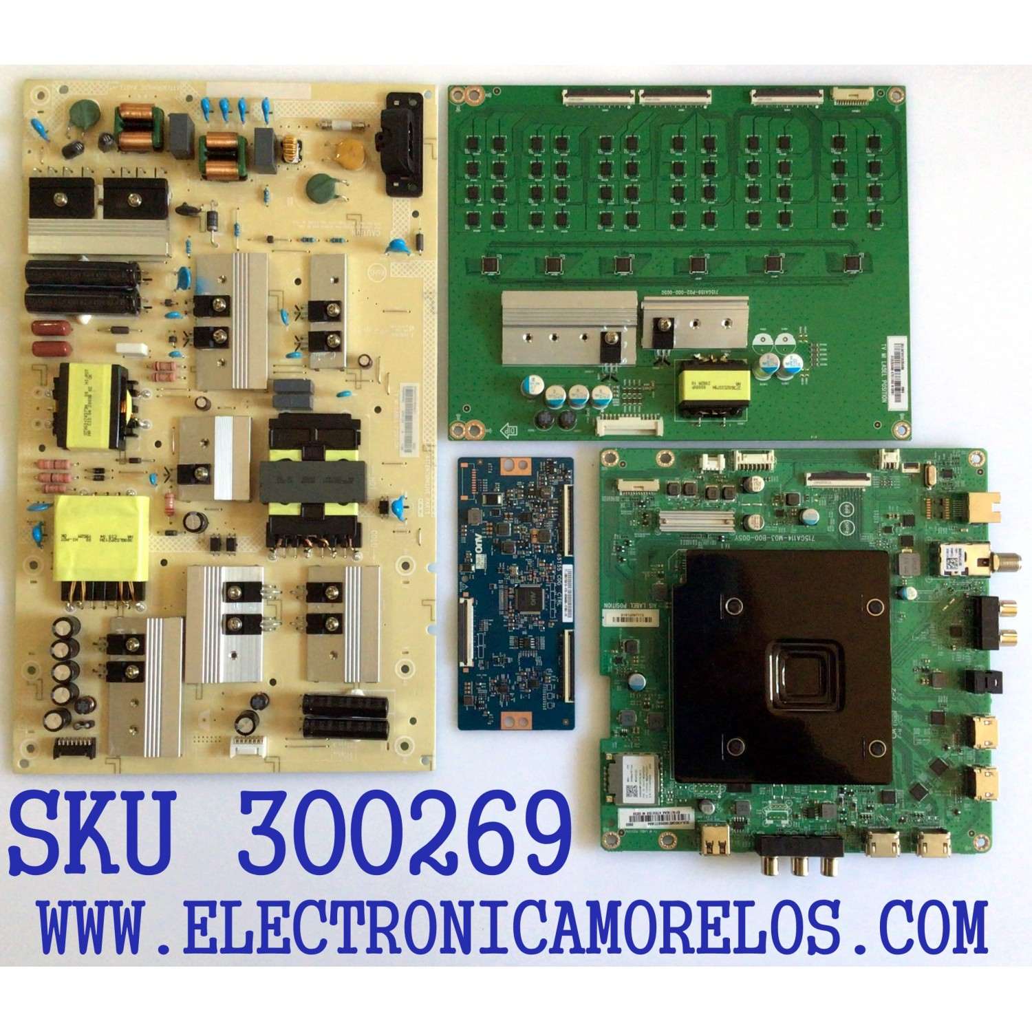 KIT DE TARJETAS PARA TV VIZIO / NUMERO DE PARTE MAIN 756TXJCB0QK019 / 715GA114-M03-B00-005Y / T-CON 55.65T55.C19 / 5565T55C19 / DRIVER LNTVII13ZXAB6 / 715GA159-P02-000-005G / FUENTE ADTVI1825AAT / 715GA120-P01-000-003M / MODELO M658-G1 LTCWYHNW